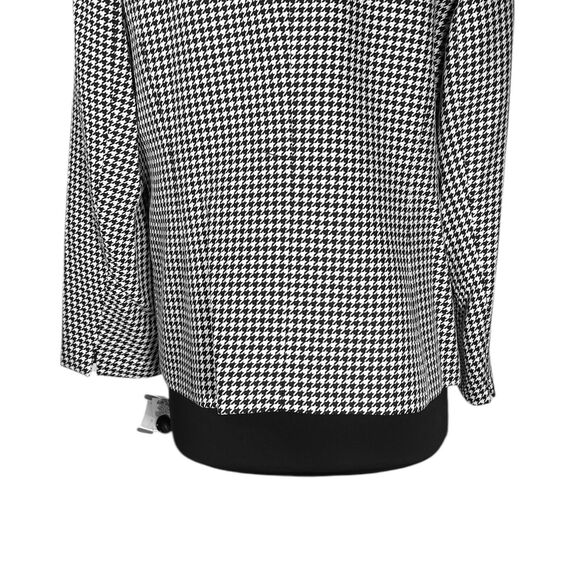 Kasper Women's Blazer Black White Houndstooth Check Career Suit Jacket 14 NWT - Picture 8 of 9